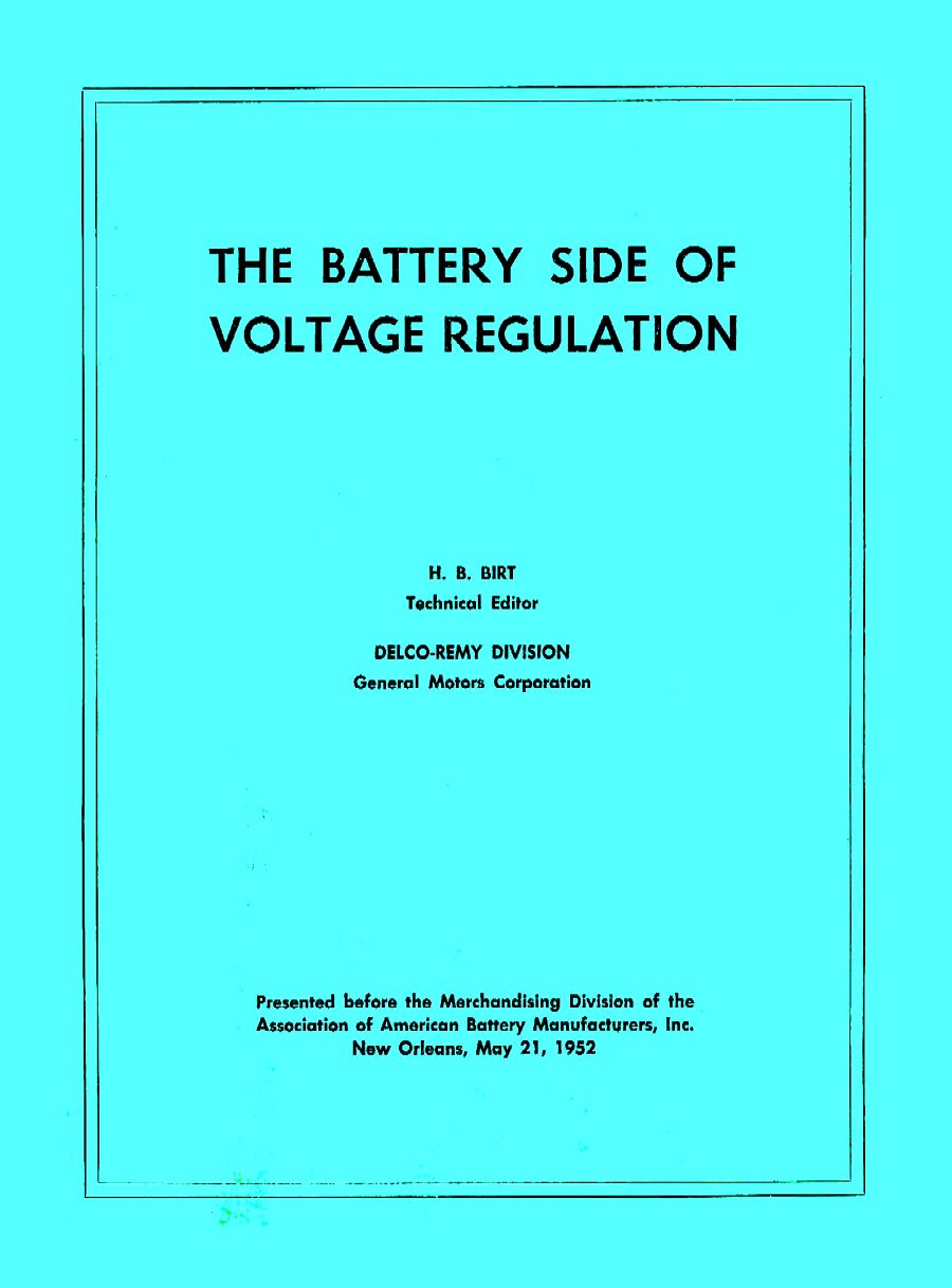 1952 Battery Side of Voltage Regulation